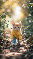 Canvas Print - cat in the garden