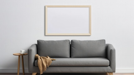 Wall Mural - frame mockup on wall in living room