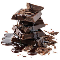 Aufkleber - Chocolate pieces stack and chocolate syrup