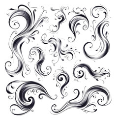 Aufkleber - Doodle style swirled charcoal lines