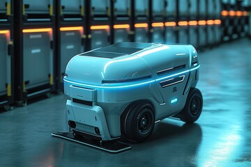 Leinwandbilder - A new hyper modern industrial logistics robot. Generative AI.