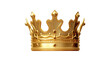 Golden crown cut out. Gold crown on transparent background