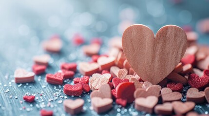 Poster - Happy Valentines day, Valentine's day love concept banner greeting card template with text. Generative AI.