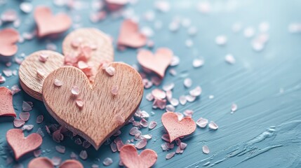 Poster - Happy Valentines day, Valentine's day love concept banner greeting card template with text. Generative AI.