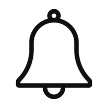 Bell Notification Icon - Alert, Reminder Symbol Vector Graphics