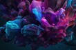 An enchanting display of vibrant hues, as a lilac flower-shaped animal swims gracefully through a reef adorned with violet, purple, and magenta splashes, creating a breathtaking work of art in the de