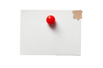 Wall Mural - A piece of paper with red drawing pin