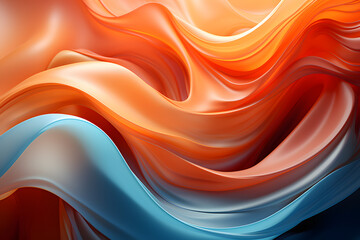 Sticker - orange and blue silk background