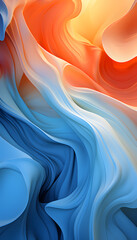 Poster - orange and blue silk background