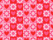 Groovy Hearts and flowers Seamless Pattern. Vector Background in 1970s-1980s Hippie Retro Style for Print on Textile, Wrapping Paper, Web Design and Social Media. Pink and Purple Colors.