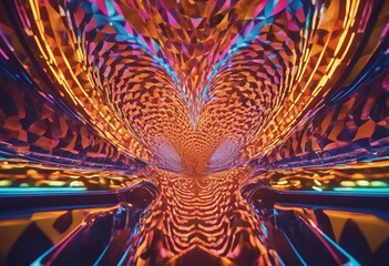 Wall Mural - psychedelic illusion abstract background with trippy visuals