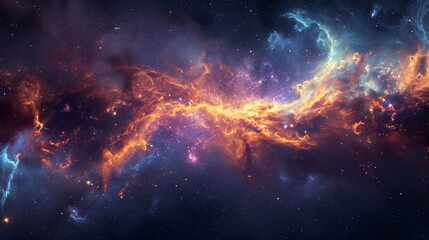 Wall Mural - nebula and galaxies in space. abstract cosmos background