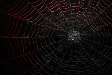 Spider web in raindrops