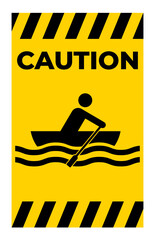 Wall Mural - Water Safety Sign Warning - Rowing Area