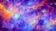 Abstract Red, Blue, and Orange Glowing Ink Watercolor Painting Texture Background in Dark Matter Art Style with Light Azure and Violet Hues