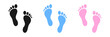 Foot flat design vector illustration set.