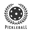 Vector Isolated Silhouette of Pickleball With Laurels and Text