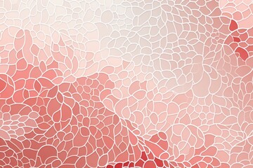 Wall Mural - Coral and white clear outlines coloring page of mosaic pattern