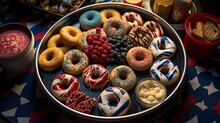 A Top-down View Of A Colorful Food Tray At A Fast-food Festival, Showcasing A Variety Of Delicious Treats -Generative Ai