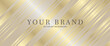 Luxury elegant gold invitation. Premium golden horizontal fashionable minimalist template for wedding card, invitation, banner,  gift certificate, gift card.
