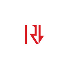 Sticker - R letter and arrow company logo design.