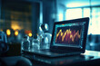 Analyzing Financial Markets on Laptop Screen. Generative AI image