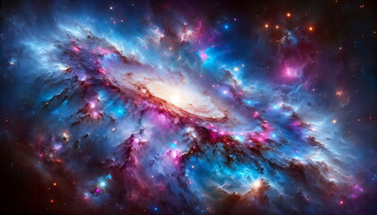 Wall Mural - Mesmerizing space background with a  blending Galaxies in abstract background wallpaper