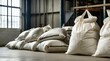 photo of piles of sacks in warehouse, chemicals, fertilizer