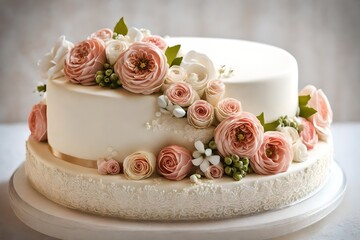 wedding cake and roses