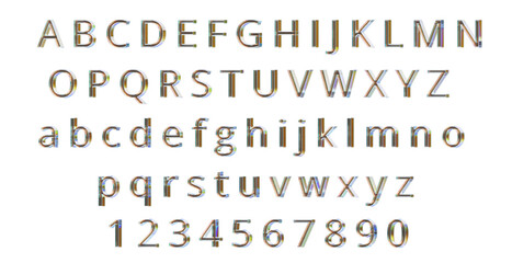 Poster - Crystal alphabet set isolated background 3d rendering 