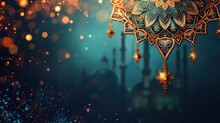 Islamic Ornament Element For Greeting Card - AI Generated