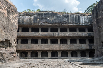 Canvas Print - views of ellora caves in aurangabad, india