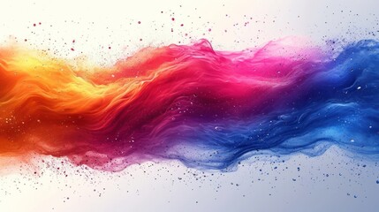 Wall Mural -  a multicolored cloud of water on a white background with a splash of water on the left side of the image.