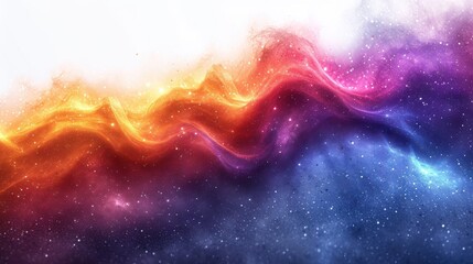 Wall Mural -  a multicolored background with stars and a wave in the middle of the image and a white space in the middle of the image.