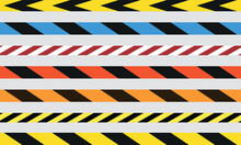 Warning Striped Rectangular Background, Yellow And Black Red And White Stripes On The Diagonal. Realistic Lines With Repeat Stripes Texture. Simple Geometric Stripes Background. Pattern Vector