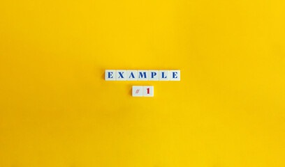 example 1 banner. text on block letter tiles on yellow background. minimalist aesthetic.