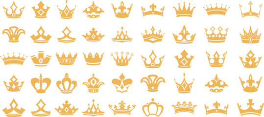 Wall Mural - Crown icons set. Crown symbol collection. Vector illustration