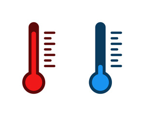 Wall Mural - high and low temperature thermometer icons