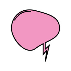 Sticker - Blank pink speech bubble isolated on a white background. Vector illustration of a thought balloon.