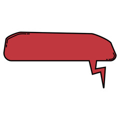 Poster - Blank red speech bubble isolated on a white background. Vector illustration of a thought balloon.