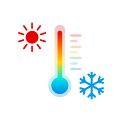 Wall Mural - thermometer with sun and snowflake icon