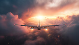Fototapeta Na sufit - airplane in the clouds	