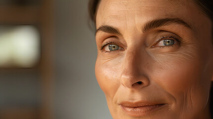 Sticker - Middle-aged woman. Botox treatment