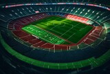 Fototapeta Sport - Green, red and blue stadium design