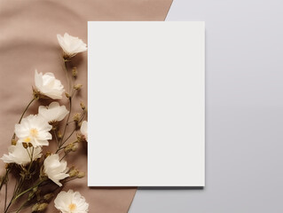 Wall Mural - Blank square business card mockup