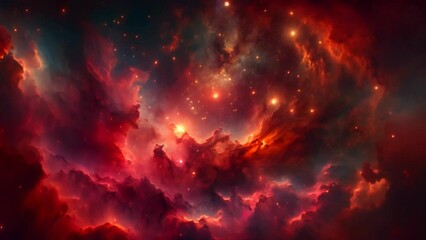 Wall Mural - Starry night cosmos Colorful nebula cloud in space galaxy Video
