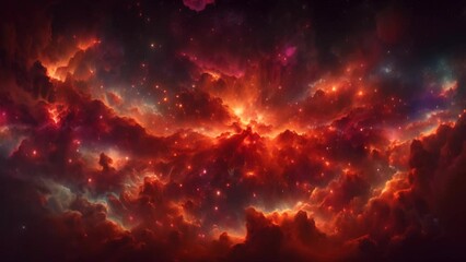 Wall Mural - Starry night cosmos Colorful nebula cloud in space galaxy Video
