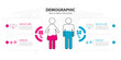 © Teerapat - Demographic analysis infographic template. Male female ratio for population visualization. man woman icons. World map, gender data Vector illustration.