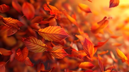 Wall Mural - autumn leaves 3. High quality 3d illustration    