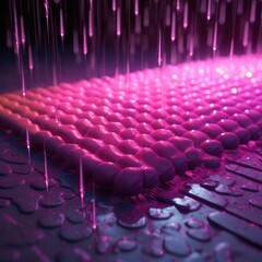 Rain, pink and purple atmosphere